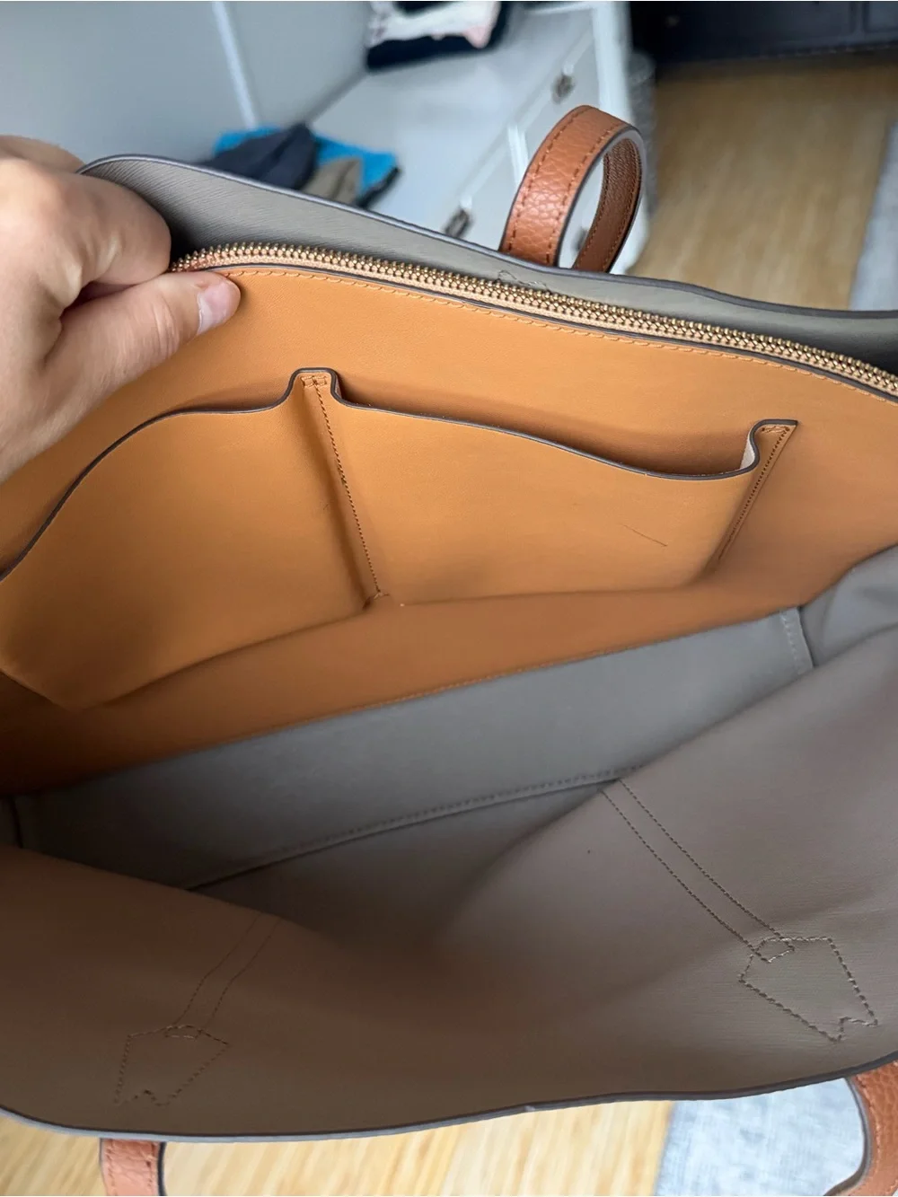 Tory Burch Cognac Leather Perry Tote